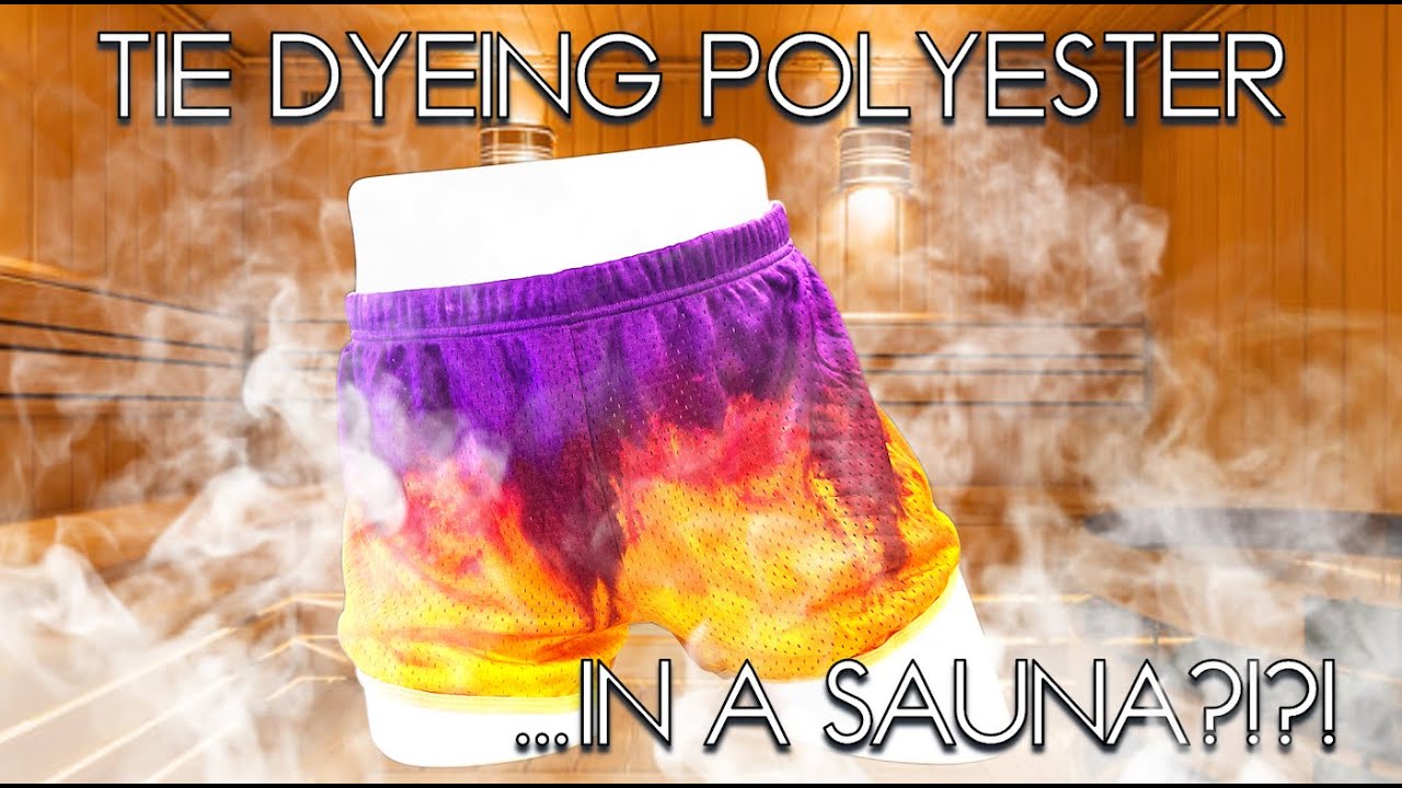 TIE DYEING POLYESTER...IN A SAUNA!??! | Twisted Tropical Sunset Steam Dye Tutorial