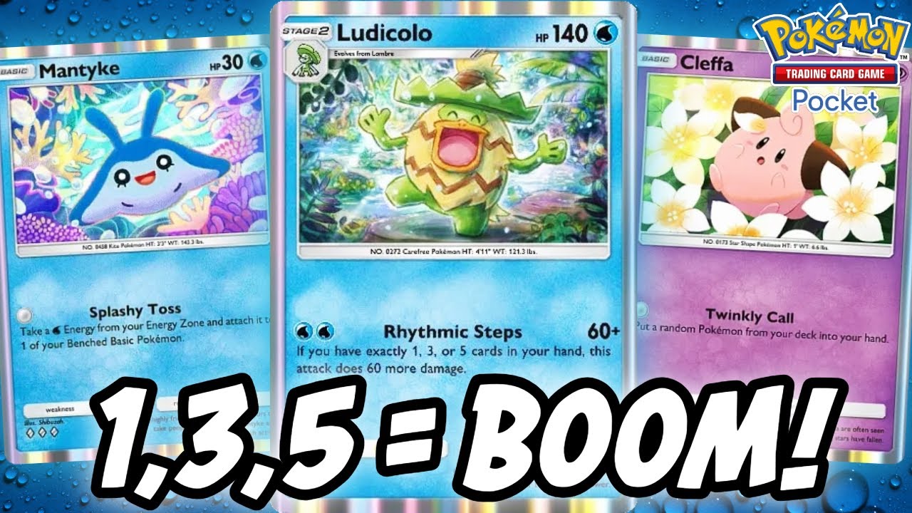 Ludicolo — OP!💧 при участии Mantyke/Cleffa. (Pokemon TCG Pocket)