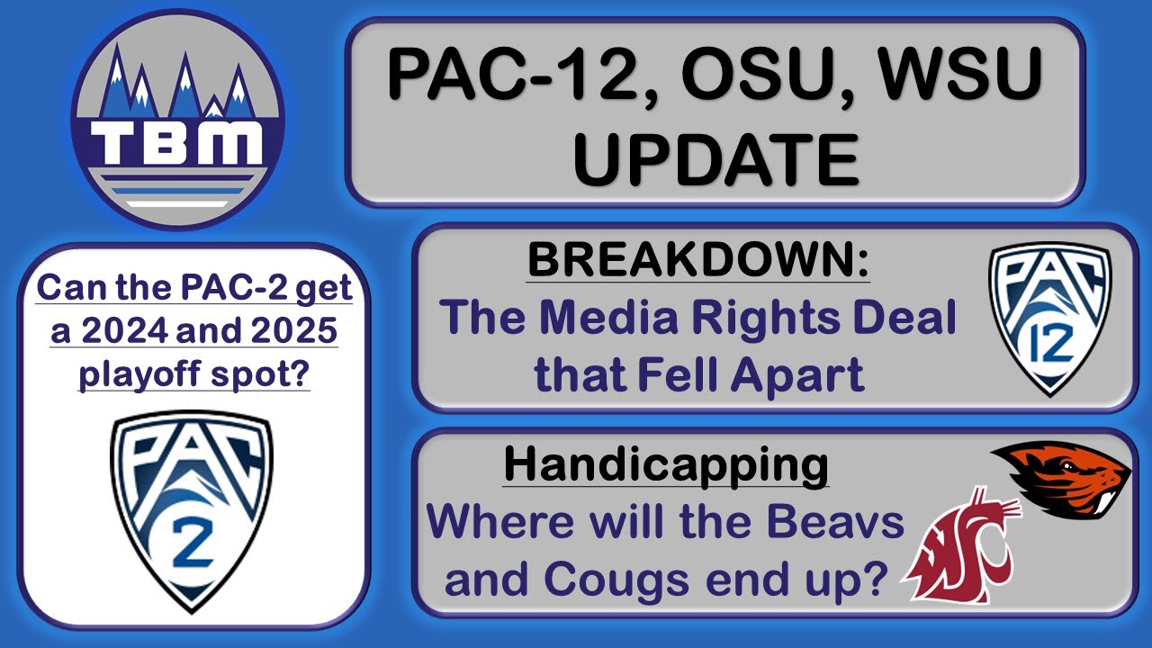 PAC-12, OSU, WSU Update - Media Rights Deal Failure, Pac 2 College Football Playoffs
