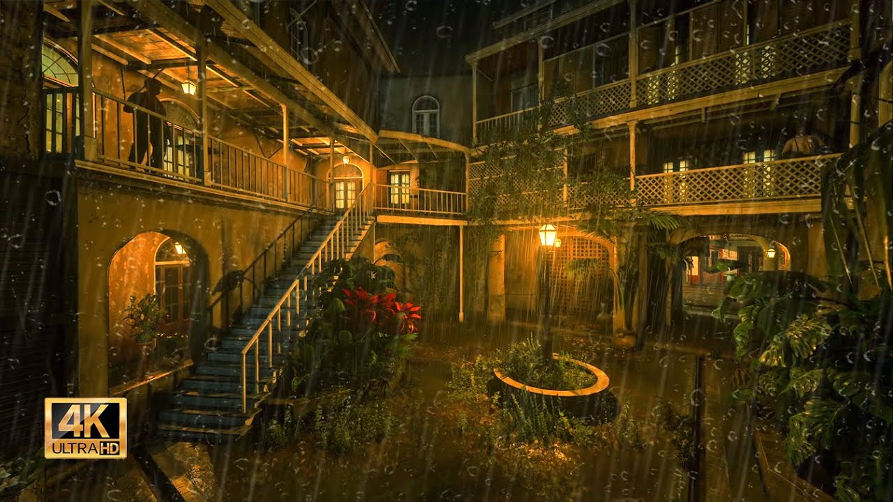 Heavy Rain and Thunder at Midnight City – Real Relaxing Ambience