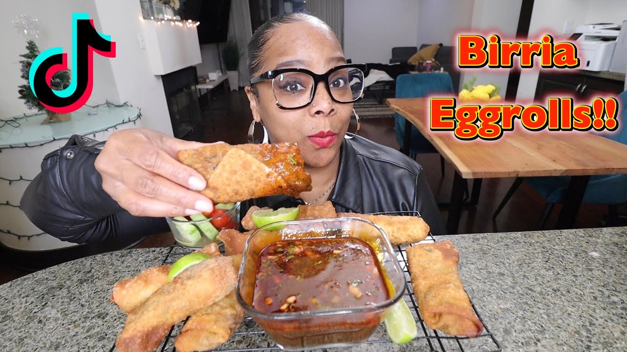 TRYING TIKTOK VIRAL BIRRIA EGGROLLS FOR THE FIRST TIME ( VERY MUCH BOMB!)
