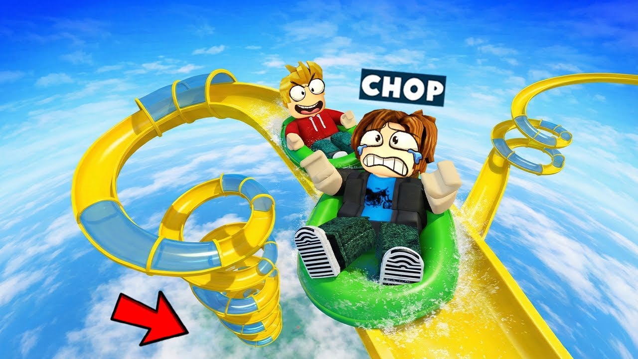 ROBLOX CHOP AND FROSTY SLIDE DOWN THE SPIRAL TUBE