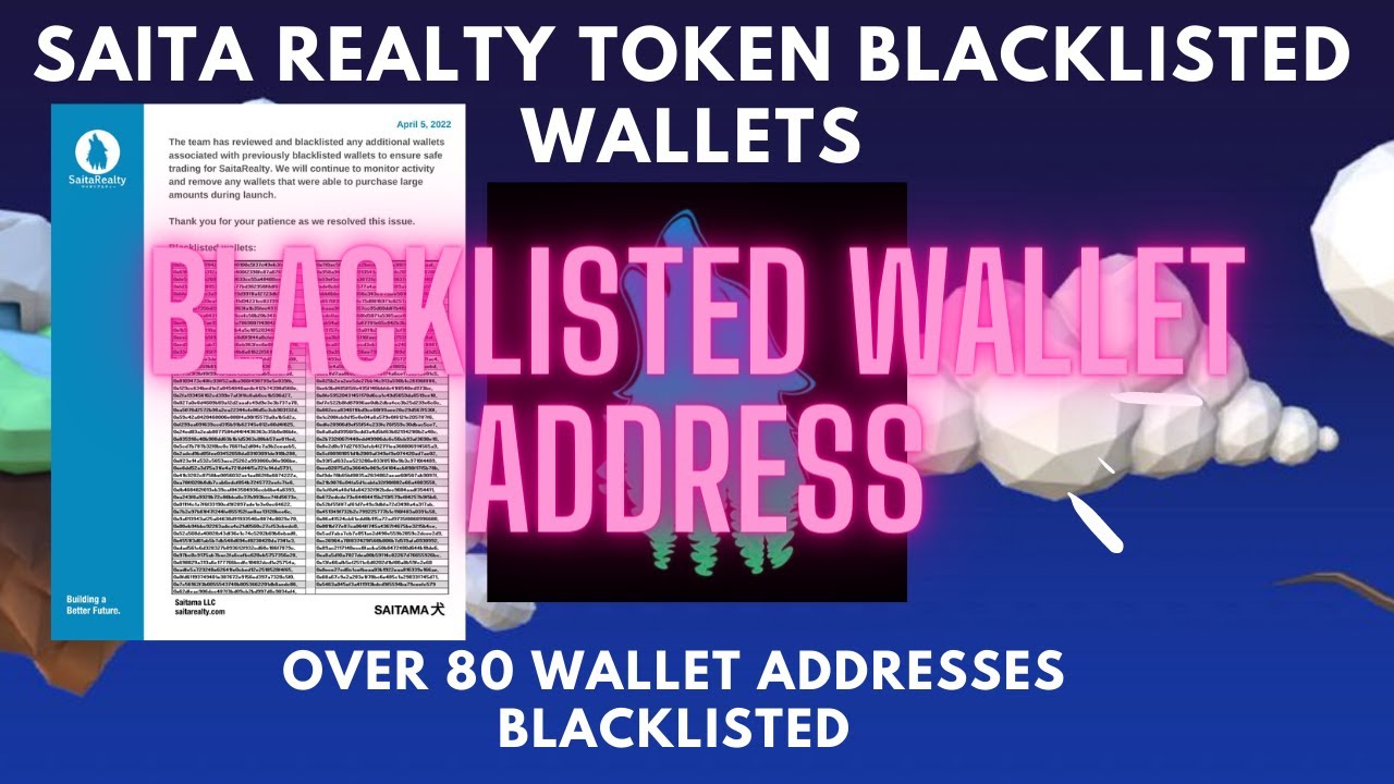 SAITA REALTY  TOKEN DEV TEAM BLACKLISTED OVER 80 WALLET ADDRESSES