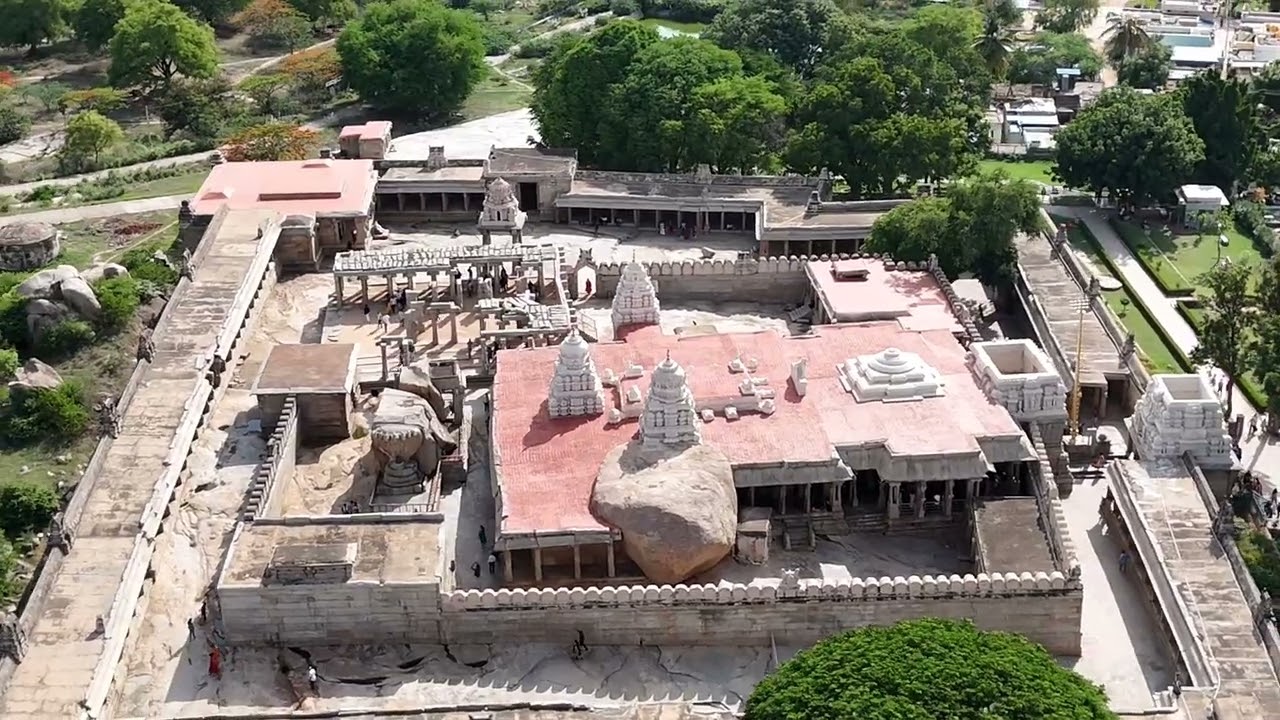 Drone&rsquo;s view of Lepakshi: a dance of art, faith, and ancient wisdom.