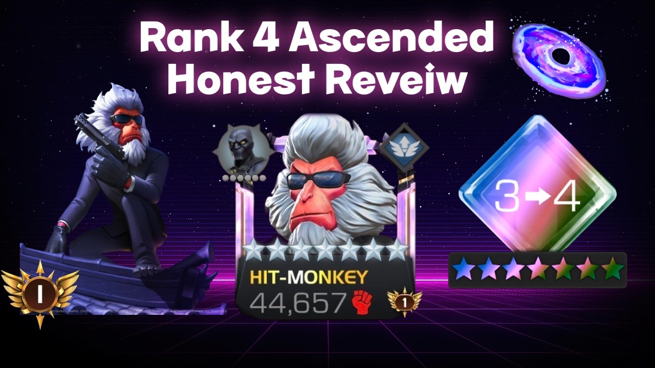 7⭐Rank 4 Ascended Hit Monkey Review! So Much DAMAGE!! - Mcoc