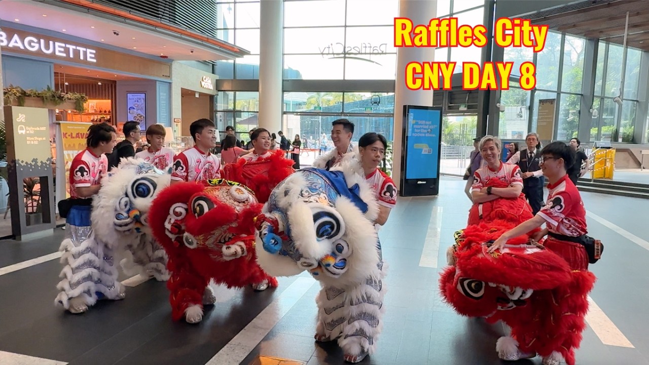 [4K] Raffles City, Yiwei High Pole Lion Dance 24 Feb 26
