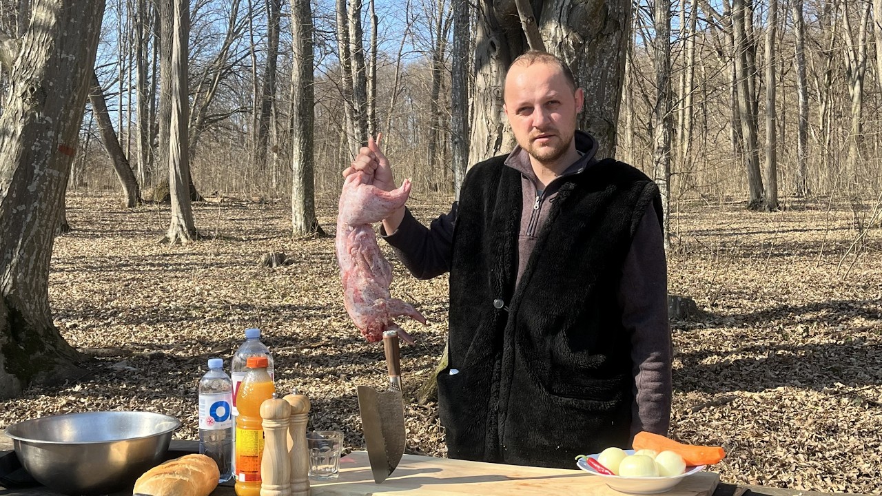Cooking Wild Rabbit in the Forest | Traditional Cauldron Recipe
