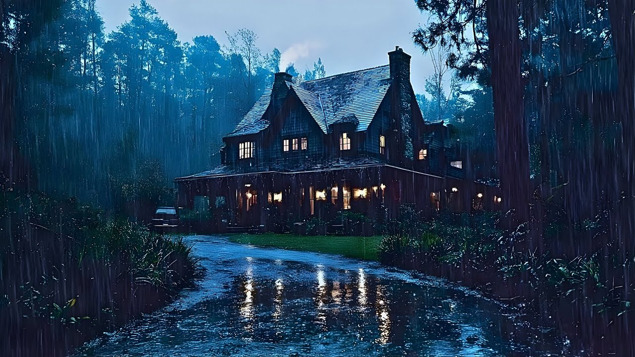 🌧️ Heavy Rain at Cozy Cabin: Deep Sleep & Relaxation Sounds