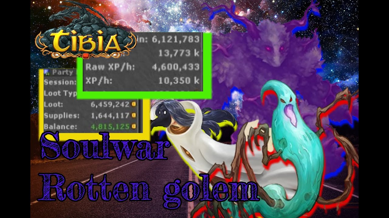 Tibia hunt  (Lv600+) -Rotten Golem  7kk loot/H