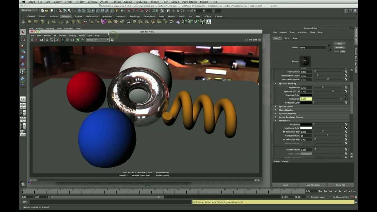 Maya Realistic Metal / Chrome Tutorial