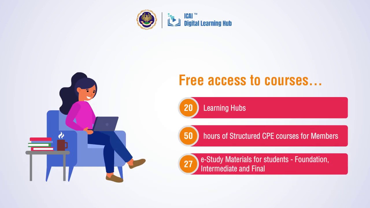 ICAI Digital learning Hub for Members and Students, login with SSP Login credentials