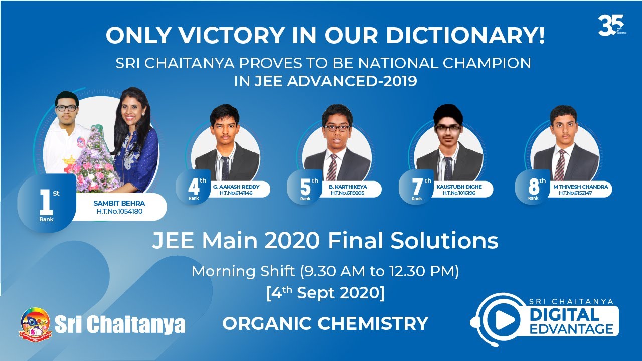 JEE Main 2020 Final Organic Chemistry 4 September 2020 Morning & Evening Shift