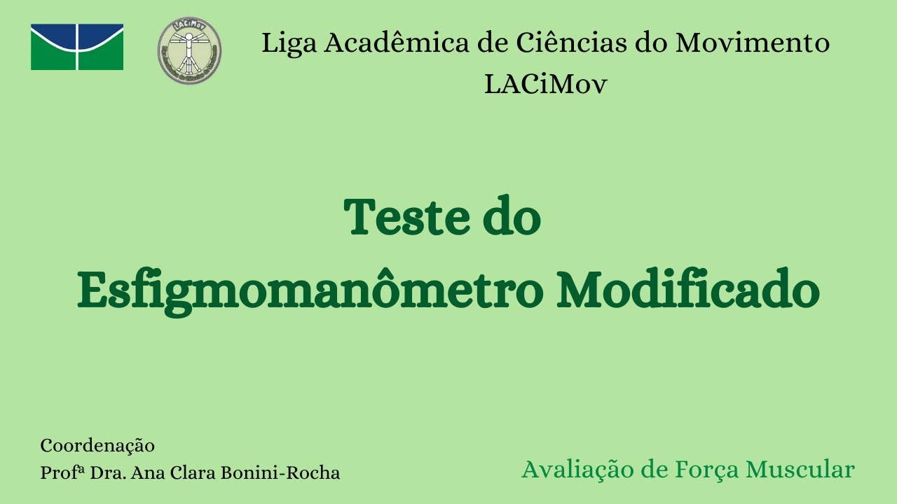 TESTE DO ESFIGMOMANÔMETRO MODIFICADO