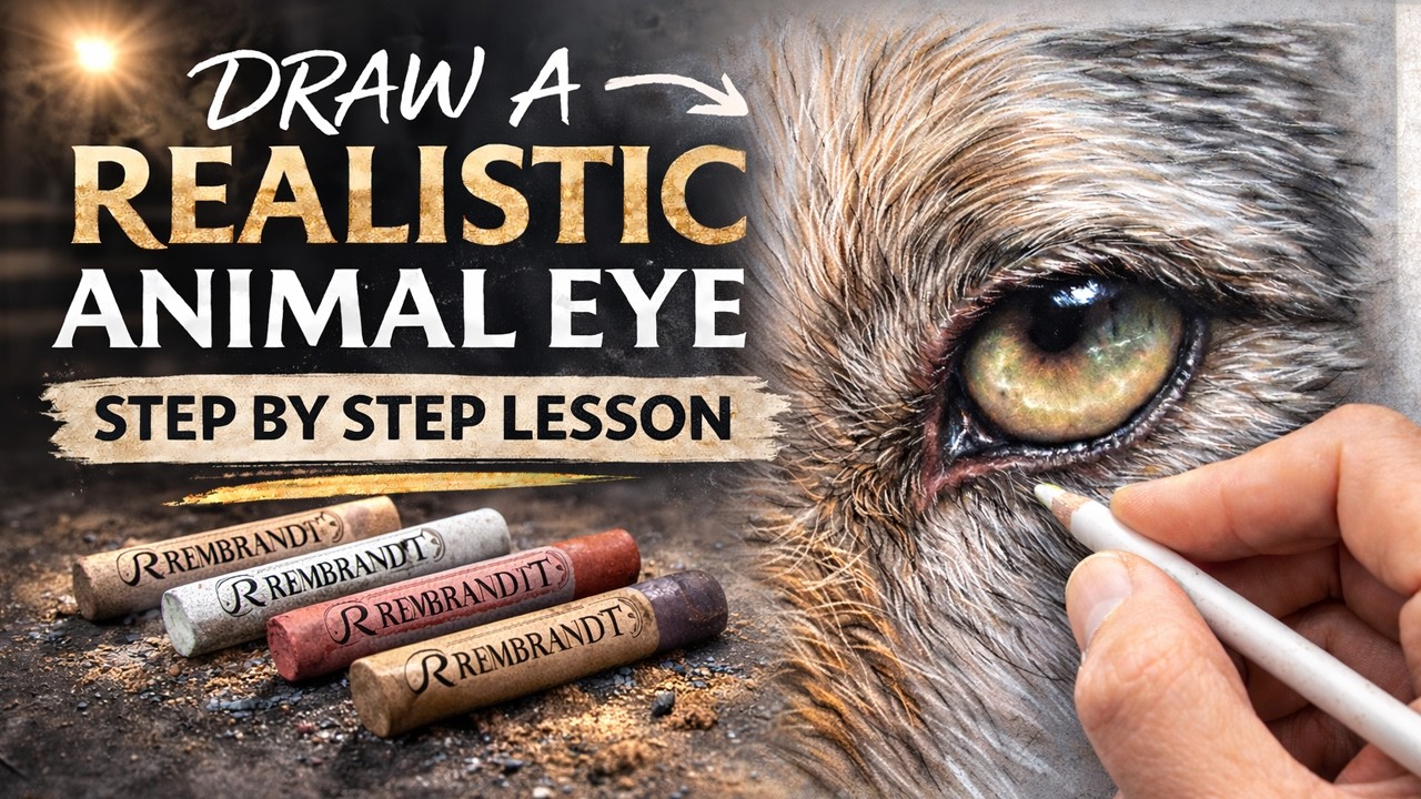 How to Draw a Realistic Animal Eye in Pastel – Full Step by Step Lesson