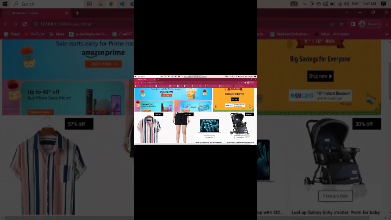 Amazon Clone website 🛒🛒#html #css #javascript #webdevelopment #programming #code