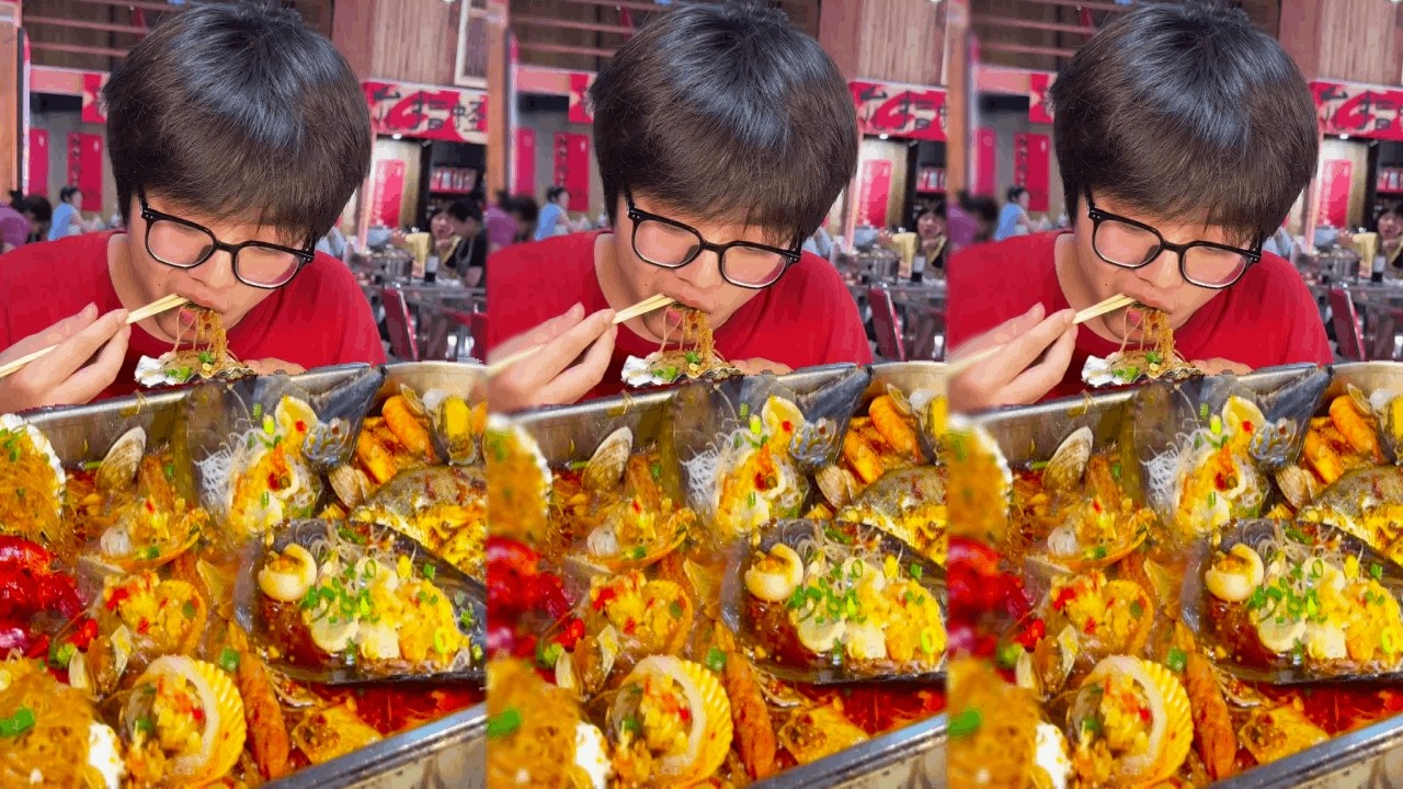 One bite at a time, scallops, delicious. It's like a seafood feast in a story! #SeafoodDelights