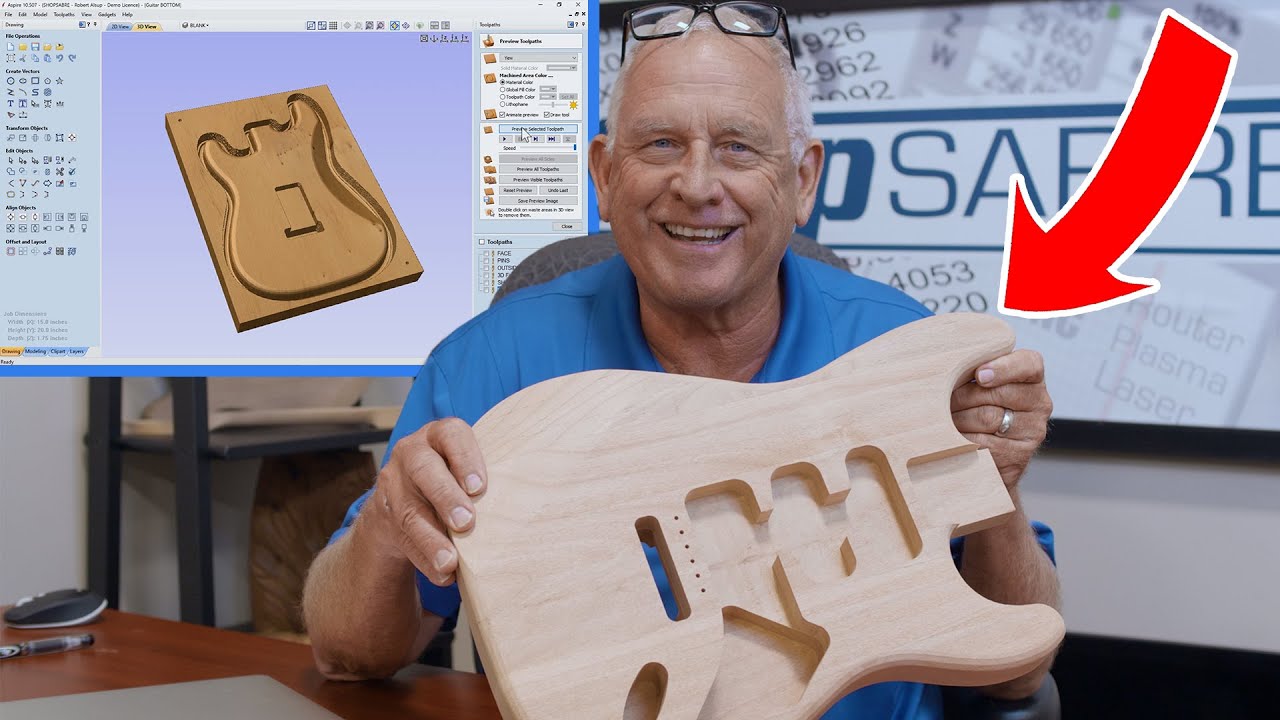 ShopSabre - Guitar Project on IS Series 408 CNC Router
