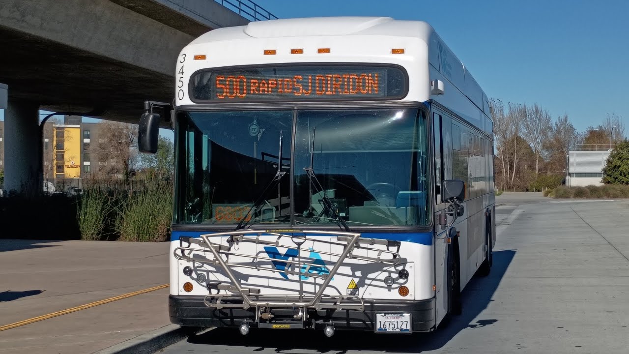 VTA 2023 Gillig Low floor HEV On route 500 to Santa Clara + 6th. (Short ride)