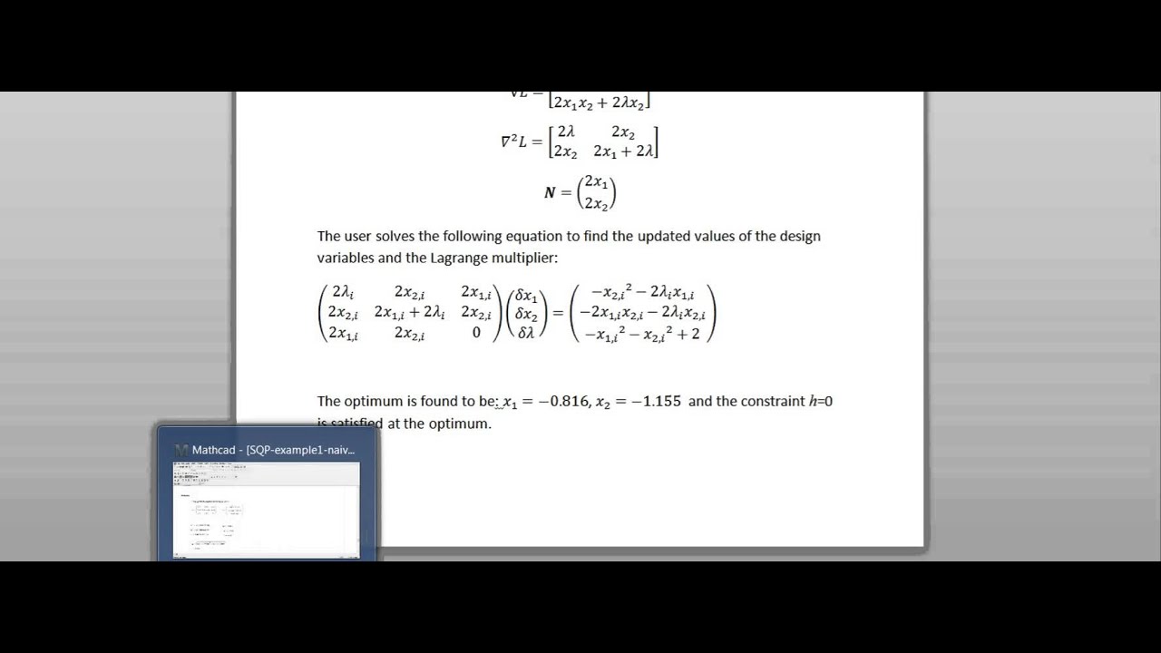 Sequential Quadratic Programing