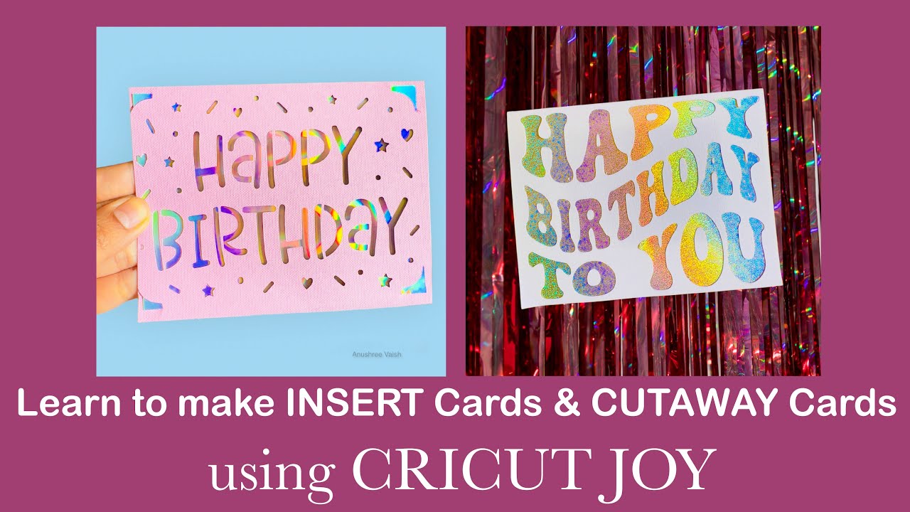Learn to Make INSERT cards & CUTAWAY cards with Cricut Joy🤩|Cardmaking with Cricut #cards #cricut