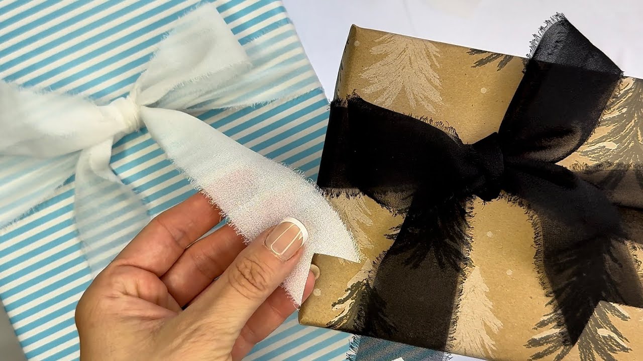 Watch me cut, fray & tie a bow - Vitalizart Handmade Chiffon Silk Ribbon Fringe 1.5