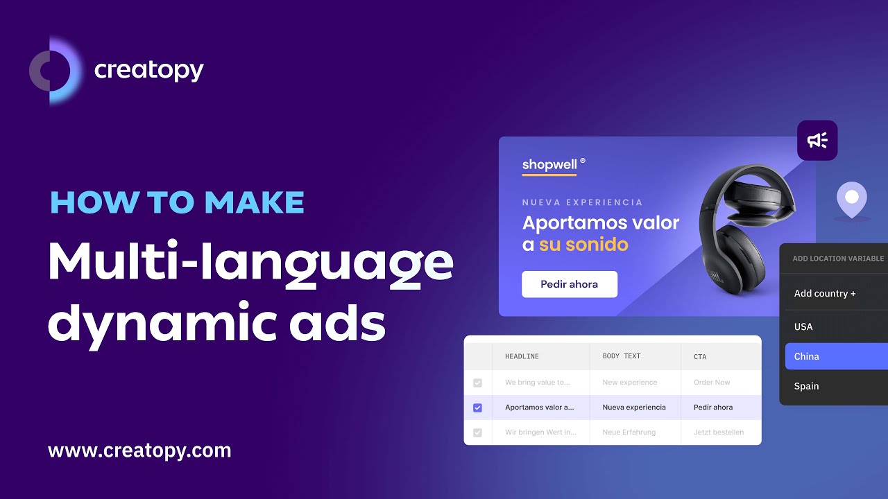How to make multi-language dynamic ads in Creatopy