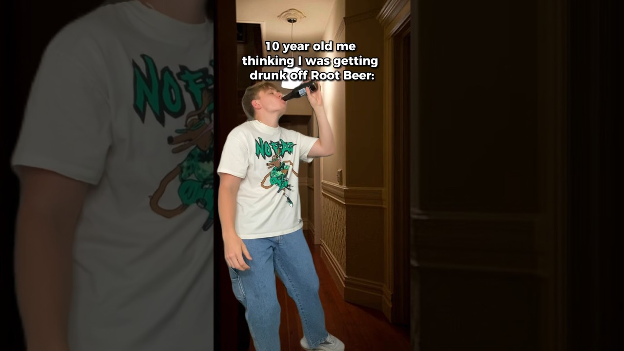 10 year old me drinking Root Beer