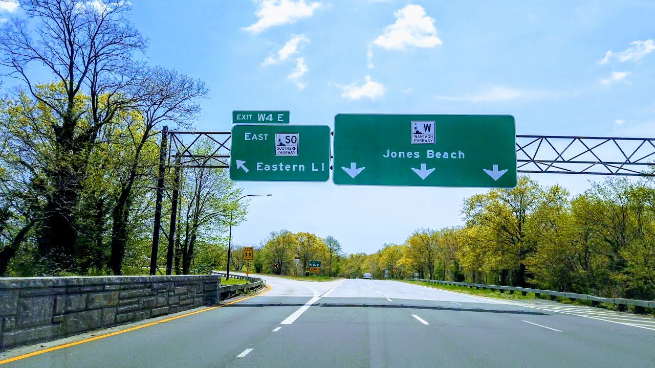 4K Highway - Wantagh State Parkway southbound full length to Jones Beach | Long Island, New York