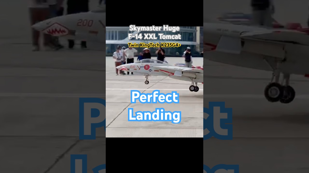 Perfect Landing - Skymaster F-14 XXL Tomcat  #rcturbine #rcwarbird #skymaster #warbird #turbinejet