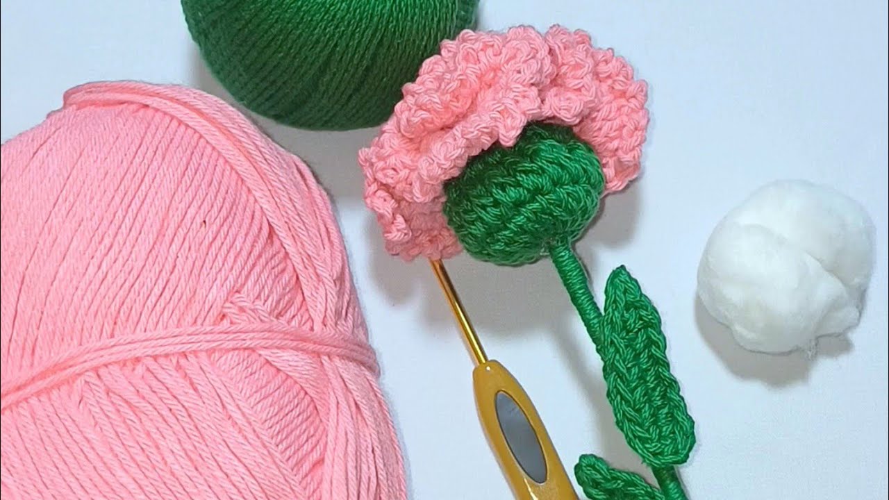 Como tejer una flor de clavel a crochet paso a paso