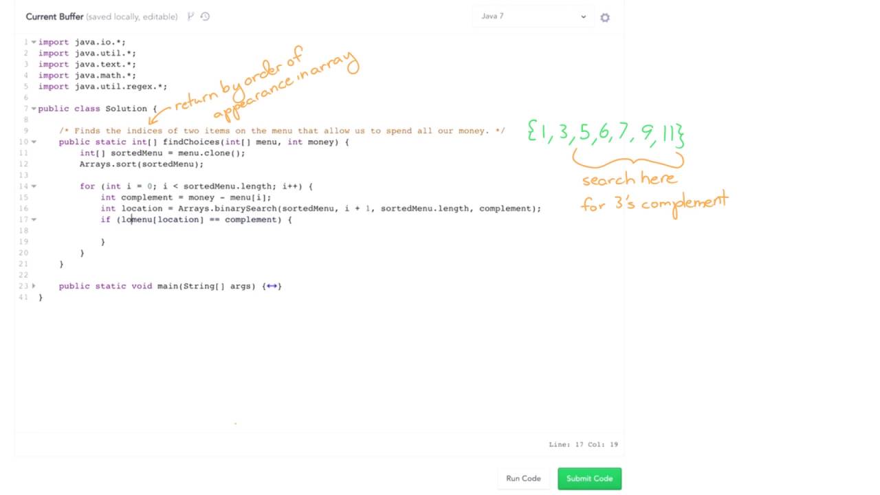Algorithms: Solve 'Ice Cream Parlor' Using Binary Search
