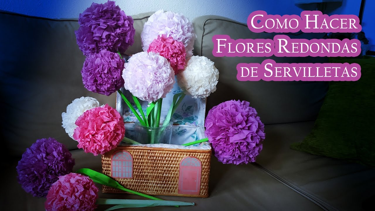 Como Hacer Flores Redondas de Servilletas