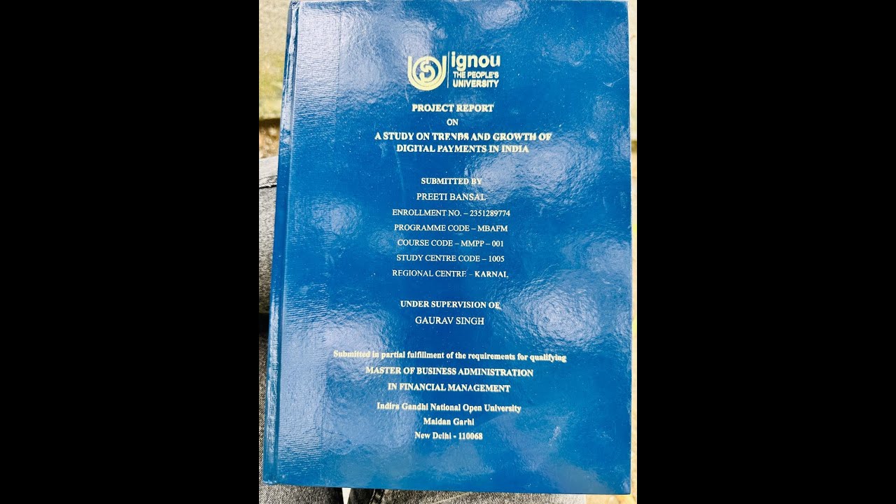 MMPP001 PROJECT REPORT/ PROJECT SYNOPSIS IGNOU MBA MCOM MBAFM