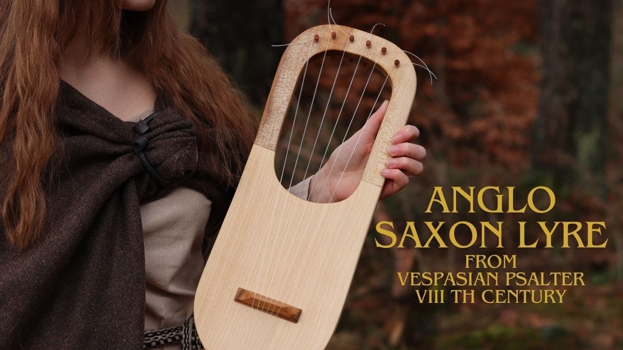 ANGLO-SAXON LYRE from Vespasian Psalter, VIII th century