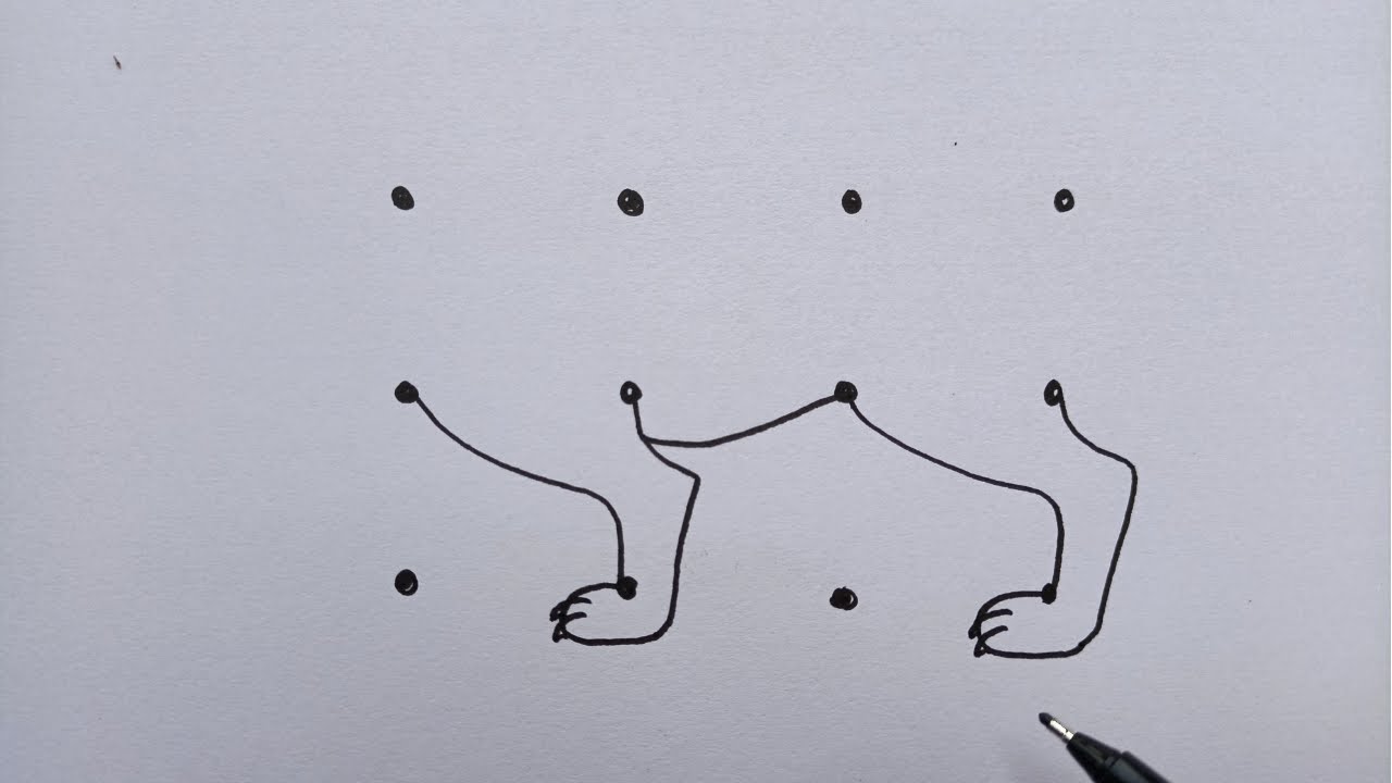 How To Draw Lion With 3 × 4 Dots | Lion Drawing Dot By Dot | How To Draw Lion Step By Step