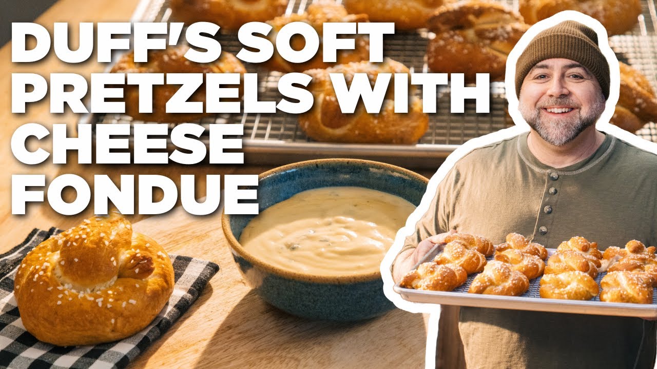 Duff Goldman's Soft Pretzels with Cheese Fondue | Food Network