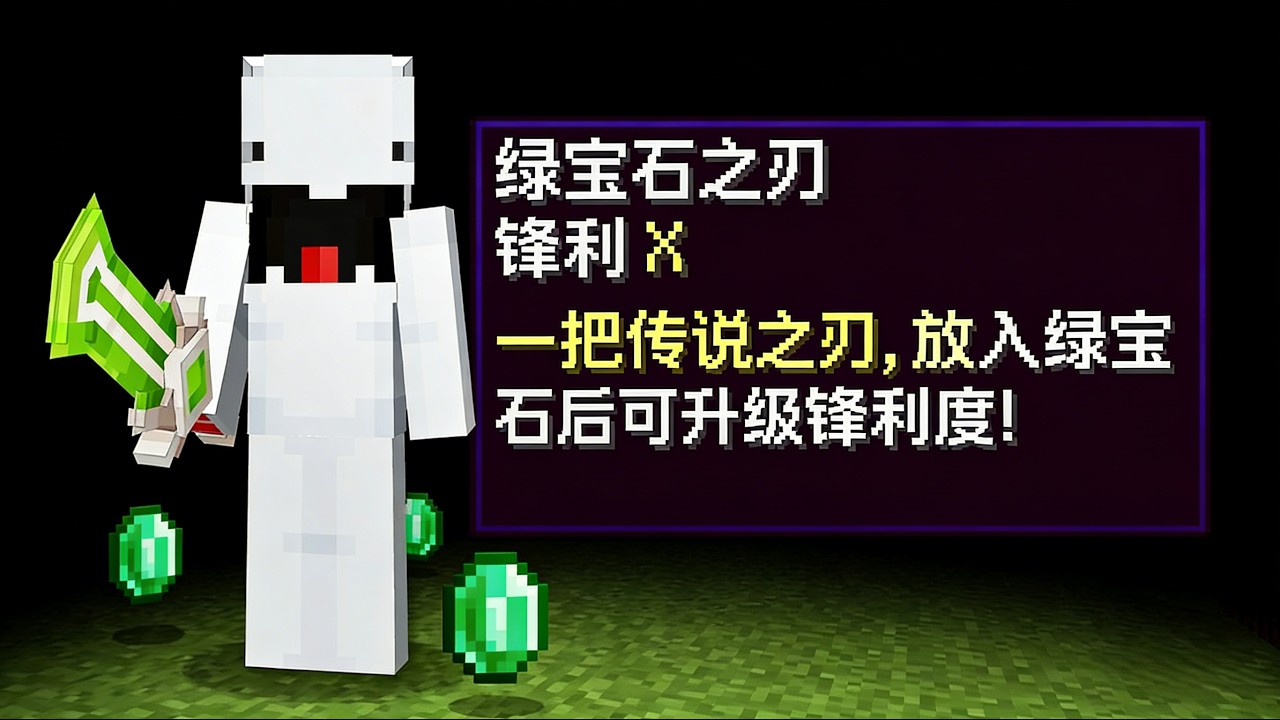 我的世界：快银重装步兵大逃杀之十级锋利绿宝石剑！#我的世界 #minecraft  #mc
