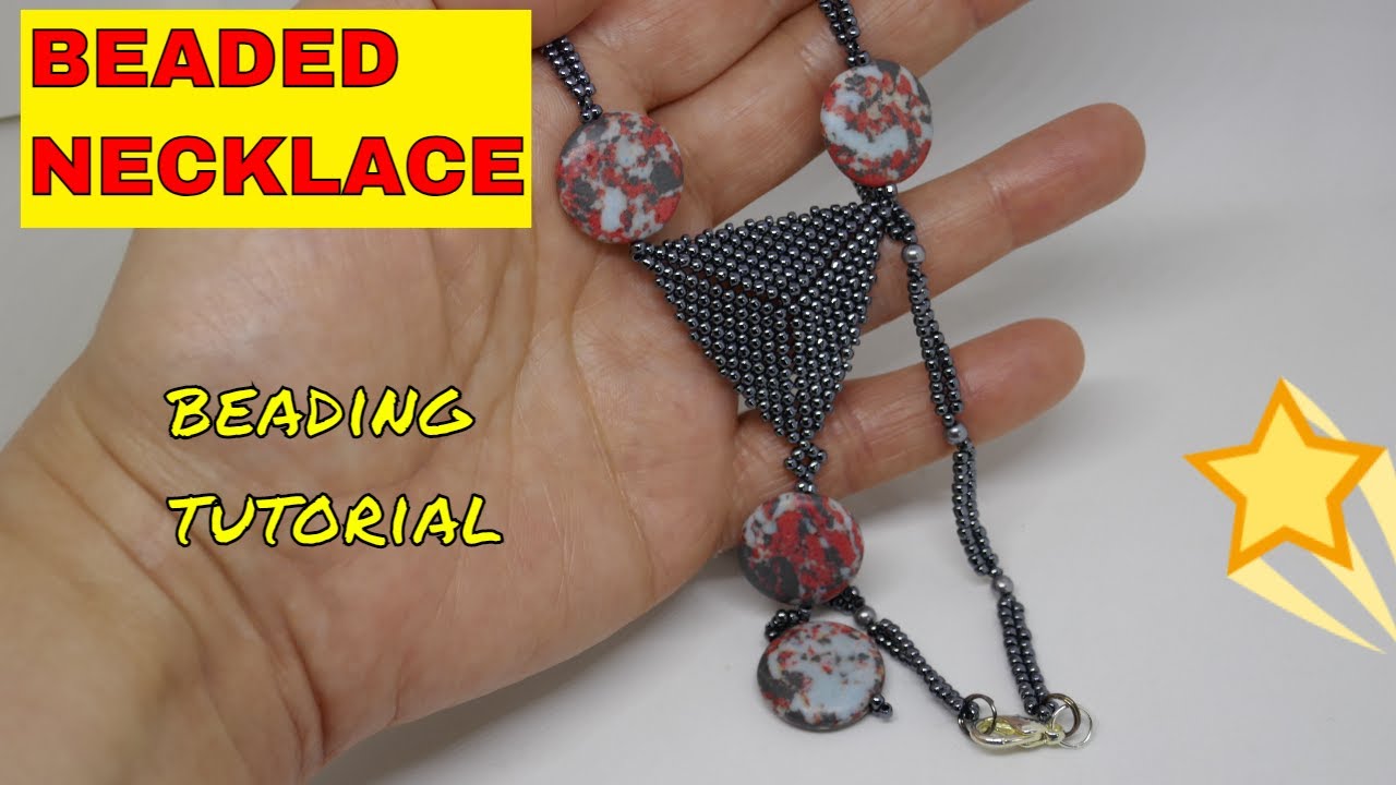 Beaded Necklace With Triangle Pendant - Beading Tutorial