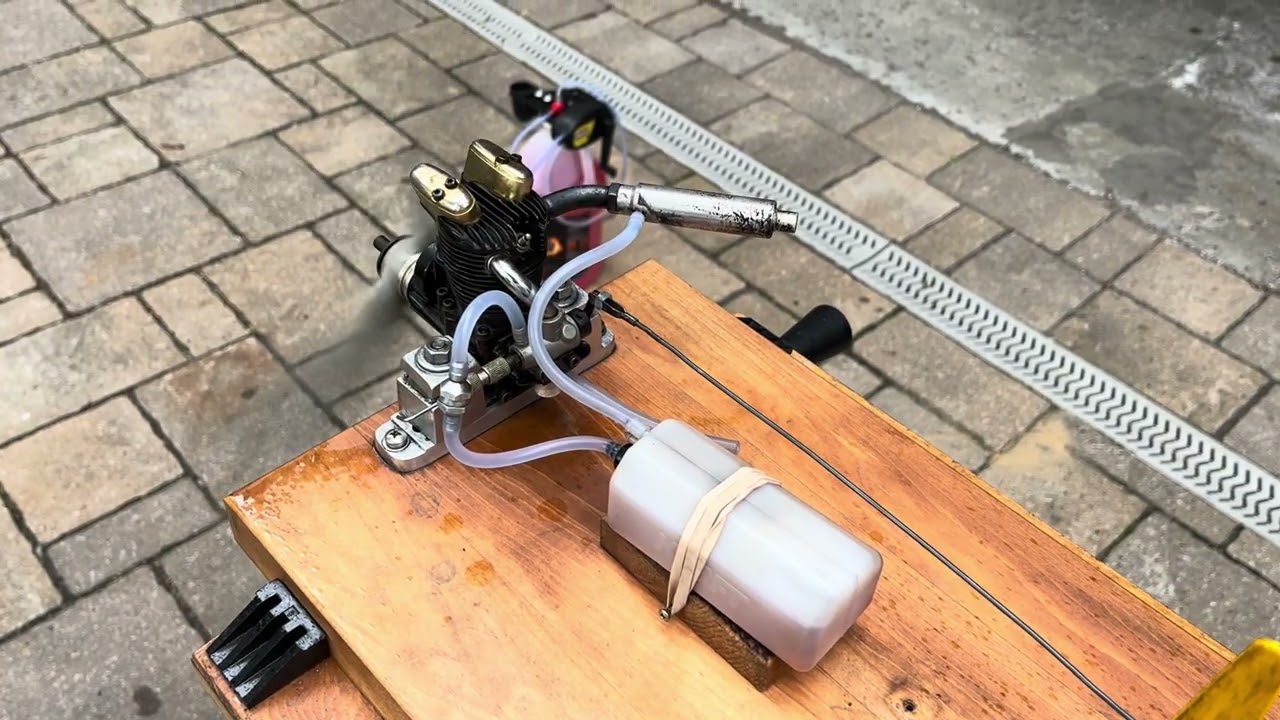 Saito 56 Golden Knight 4-Stroke Glow Engine Test Run #2