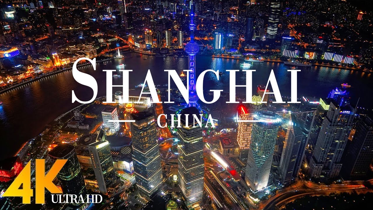 Shanghai 4K drone view • Aerial View Over Shanghai | Relaxation film with calming music