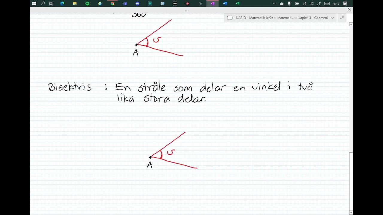 Matematik 2c - Kapitel 3 - 3.1 Några geometriska begrepp och definitioner