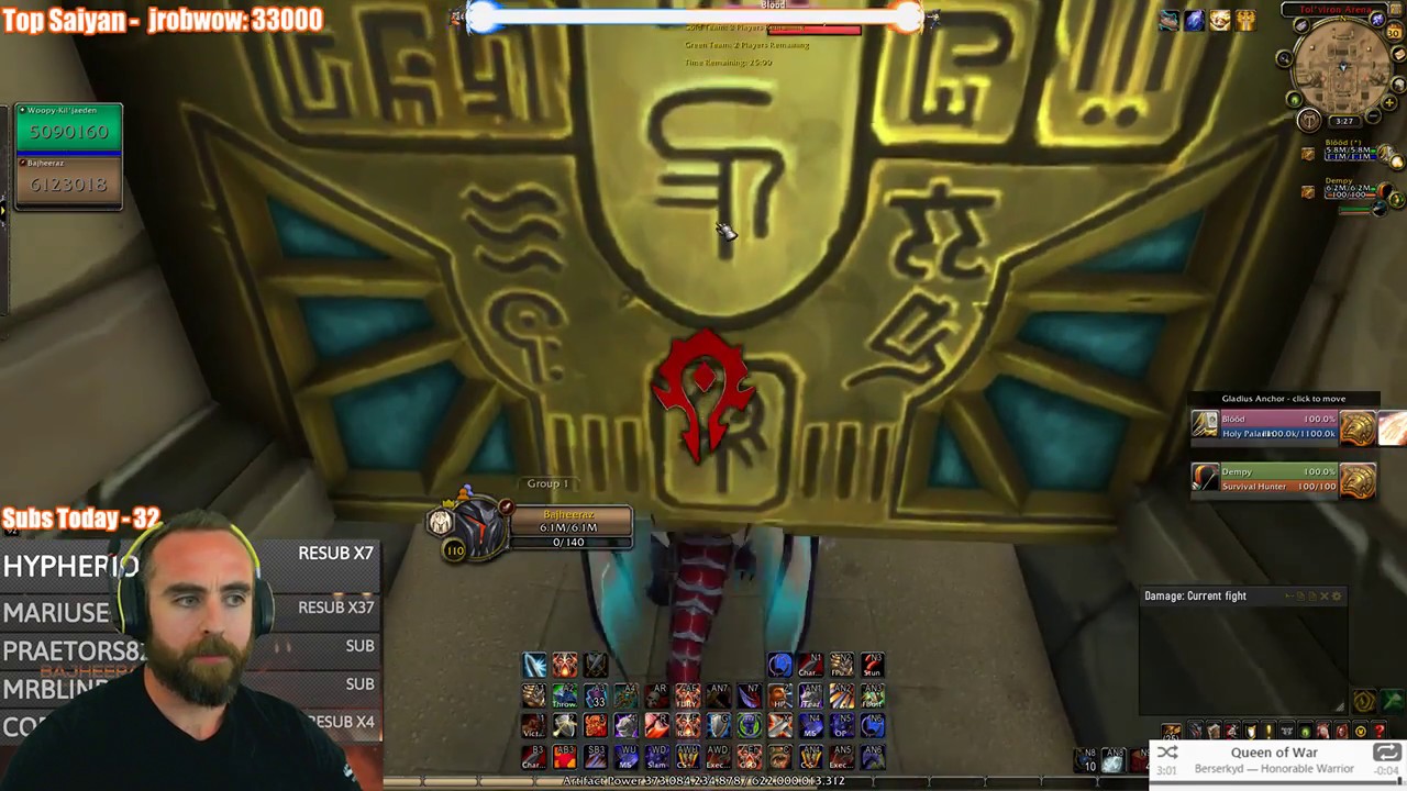 Bajheera - 2300 Arms Warrior/MW Monk vs Survival/HPal 2v2 Arena - WoW 7.3.5 Legion PvP