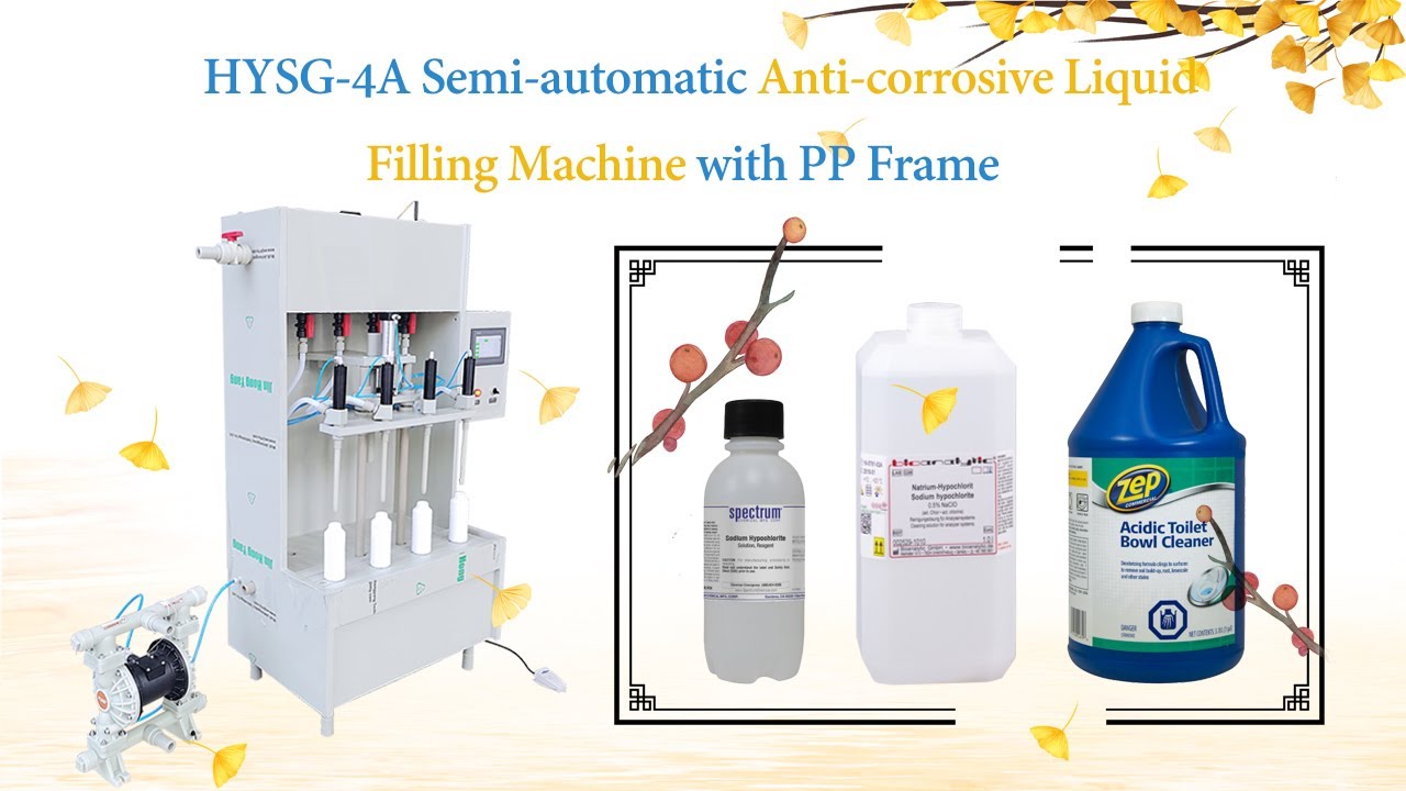 HY| Semi automatic Anti corrosive Liquid Filling Machine with PP Frame | HYSG- 4A