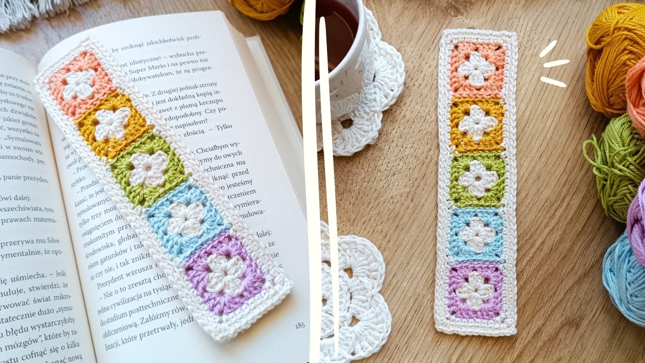 Crochet Granny Square Bookmark Tutorial