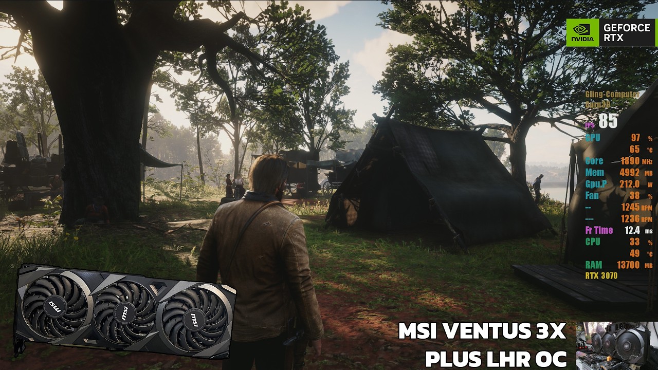 RDR2 | RTX 3070 MSI VENTUS 3X PLUS LHR OC | FPS test