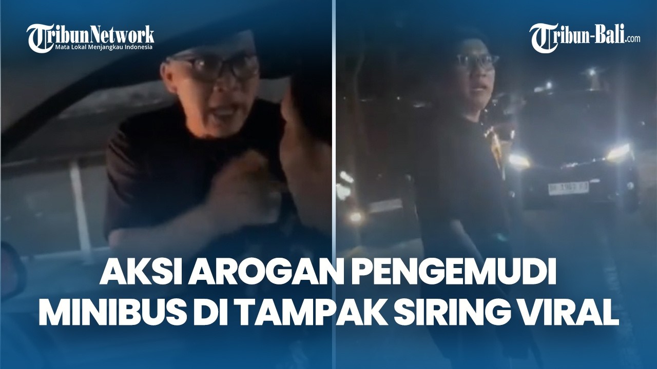 Tarik Kerah Baju Hingga Robek, Aksi Arogan Pengemudi Minibus di Tampak Siring Viral