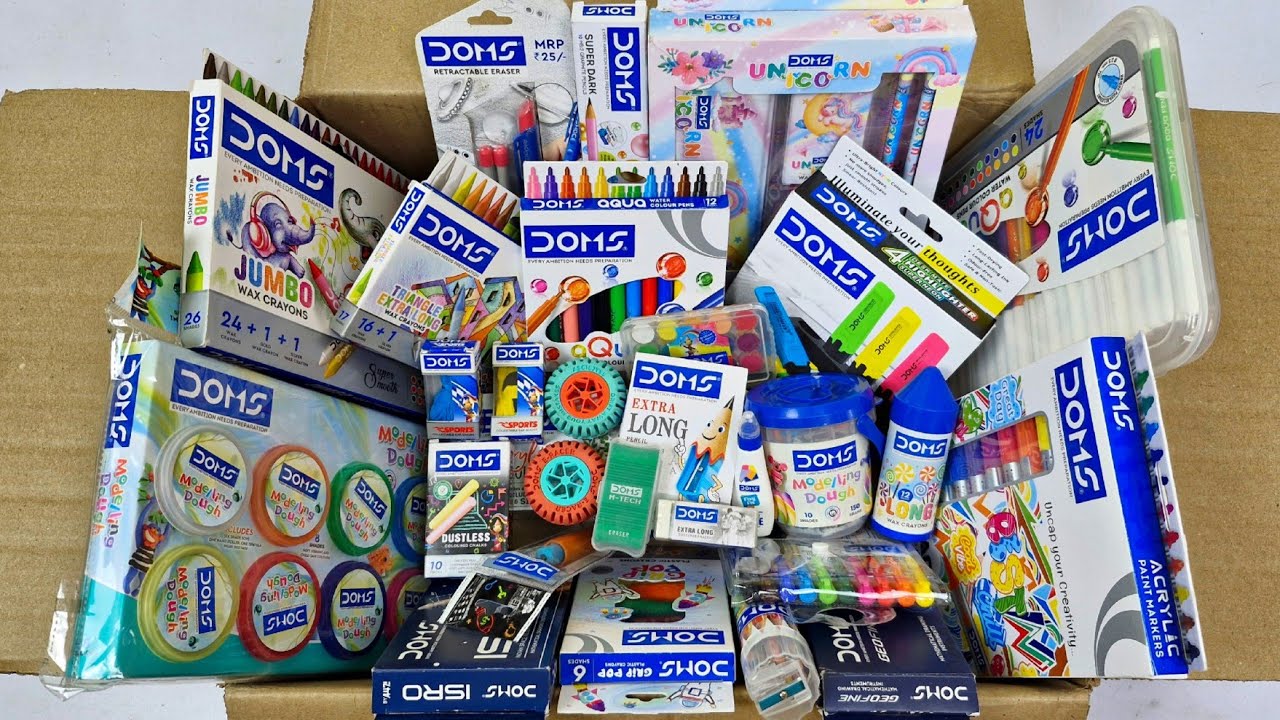 DOMS Stationery Collection🥰Hilighters, Geometry, Sharpener, Eraser, Crayons, Sketch pen, Dough, Glue