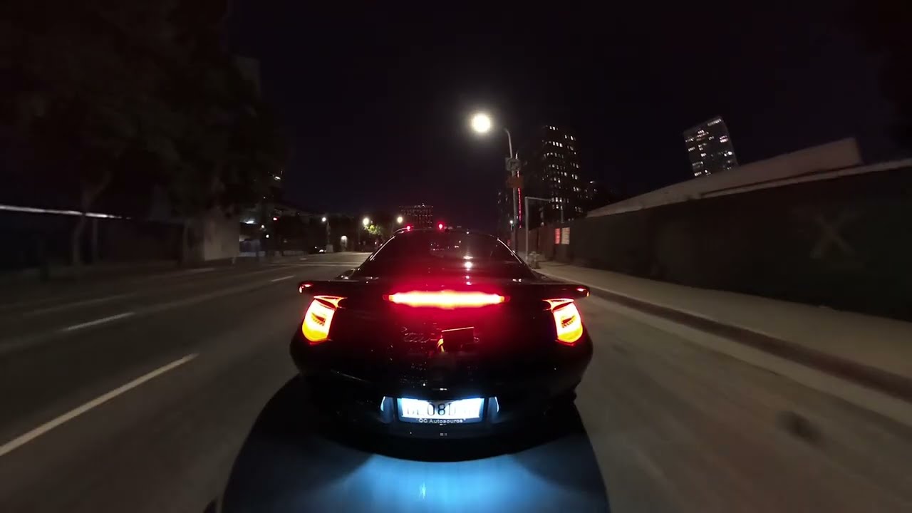 2012 Porsche 911 Turbo S (997.2) cruising Downtown Los Angeles at night