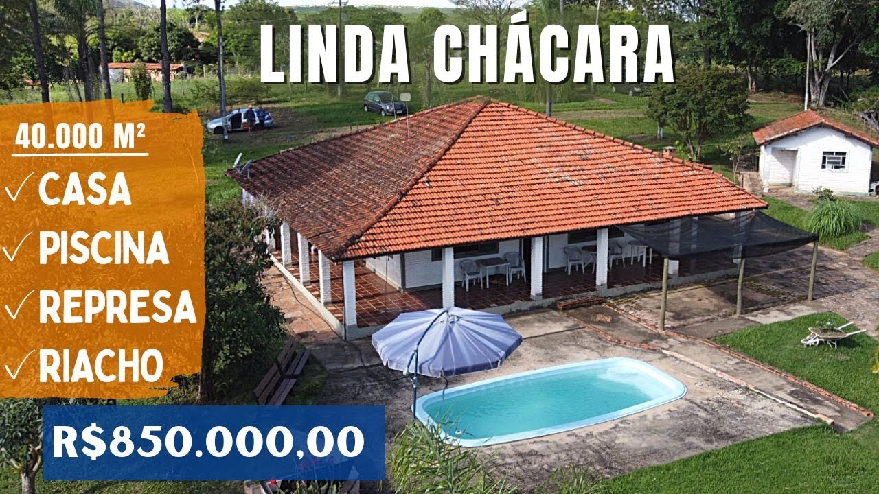 A048 - CHÁCARA 40.000 M2 - CASA C/PISCINA - RIACHO - REPRESA - SANTO ANTÔNIO DA pLATINA, PR.
