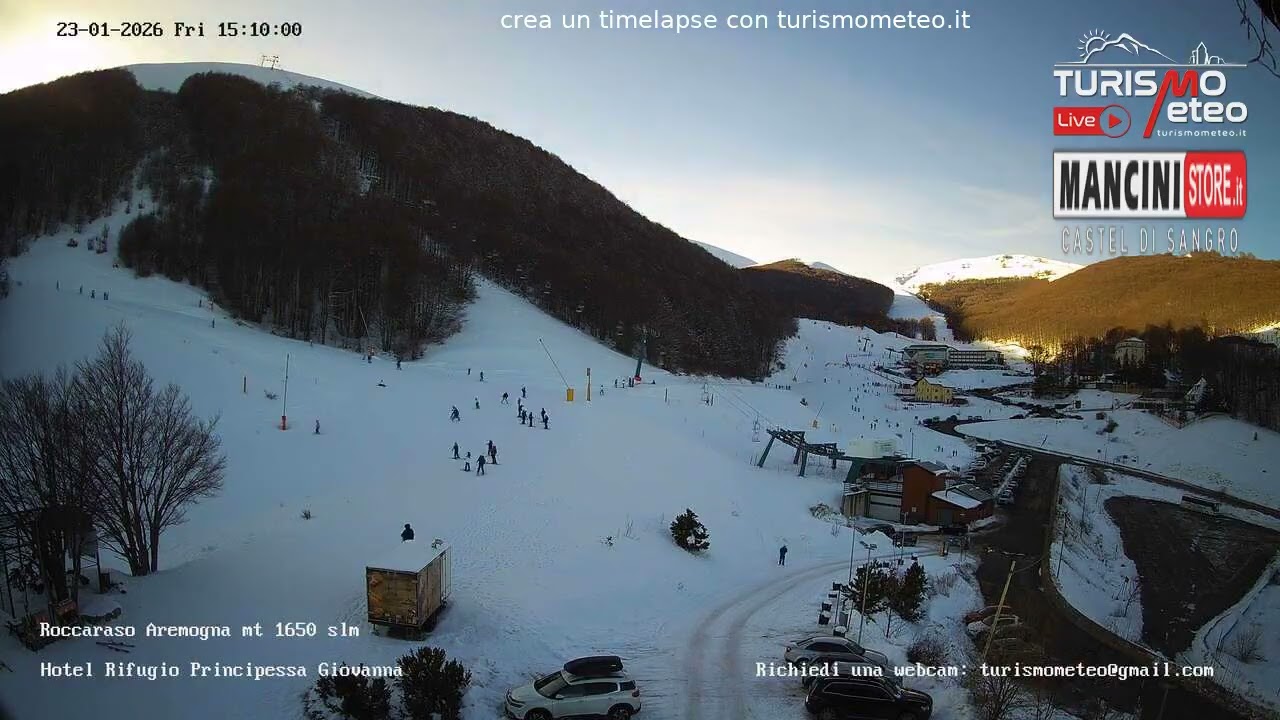 Roccaraso Aremogna ⛷️ Timelapse Webcam 23 Gennaio 2026 WEBCAM Hotel Rifugio Principessa Giovanna ❄️